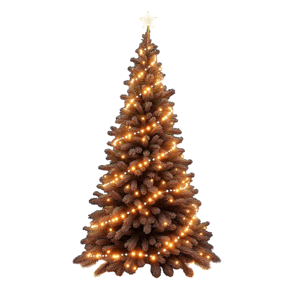 Golden Christmas Tree with Star